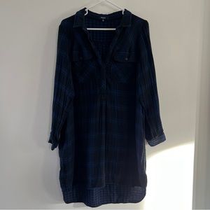 Madewell Plaid Button Down Shirt Dress